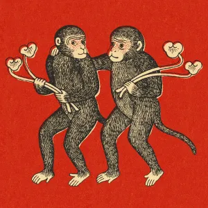 Animal Fine Art Prints Drucke: Two Monkeys