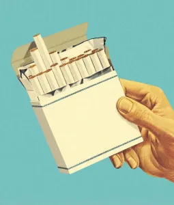 Retro Tobacco Packaging Drucke: Pack of Cigarettes