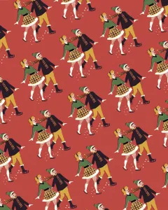 Winter Sports Artwork Drucke: Pattern of Ice Skaters
