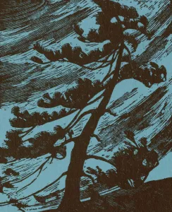 Captivating Pop Art Illustrations Drucke: Pine Tree in the Wind