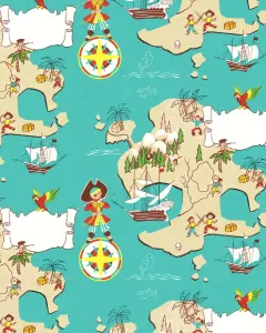 Vintage Style Illustrations Drucke: Pirate Pattern