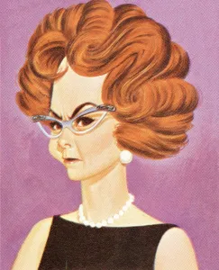 Fashionable Women Drucke: Redhead with big hair