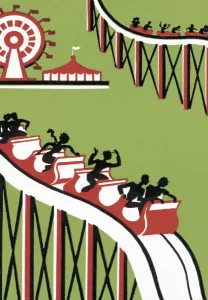 Colorful Background Artwork Drucke: Rollercoaster