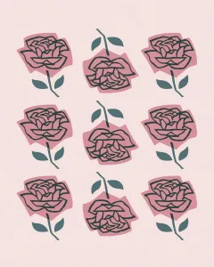 Vintage Floral Prints Drucke: Rose Pattern