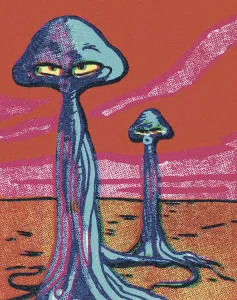 Whimsical Illustration Art Drucke: Space Creatures