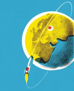 Spacecraft Illustration Drucke: Spacecraft Orbiting the Earth