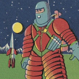 Ein Spaceman in der Außenraum