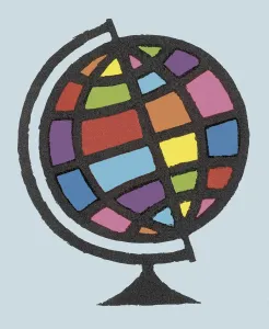 Single Object Fine Art Drucke: Stylized Globe