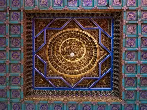 Beijing China Landmarks Drucke: Detail of ceiling, view from below