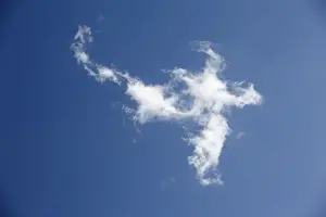 Blue Skies Photography Drucke: A cloud in the sky