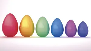 Colorful Computer Graphics Drucke: Colourful Easter eggs, 3D illustration