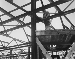 Industrial Photography 1930s Drucke: Construction Worker