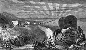 Early American Settlers Drucke: Crossing The Plains