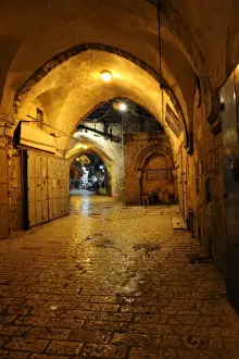 Bilder vom 29. März 2011: Die verlassene Marktstraße im Abendstund des muslimischen Viertels im alten Stadtteil Jerusalems