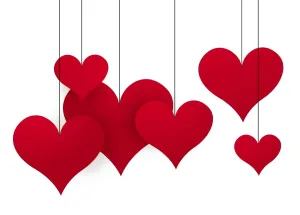 Drucke von Illumination enthält eine Transparenz mit Blendungen/Gradienten, wurde von Additional.aics6 hinzugefügt; EPS 10 Valentinstag Druck Drucke: Unbestimmte schwingende Herzen