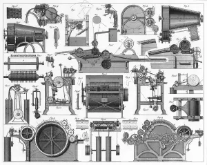 Iconographic Encyclopedia Artwork Drucke: Cotton Processing Equipment