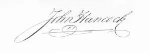 Johann Hancocks Unterschrift
