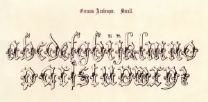 Bilder Datiert 3. März 2011: Alte deutsche arabisierende Schrift