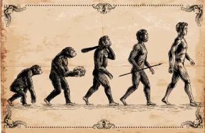 Konzept des Vektors der menschlichen Evolutionsgeschichte