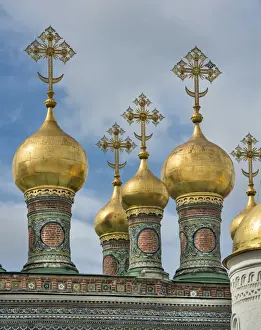 Moscow Travel Destinations Drucke: Domes of the upper savior cathedral