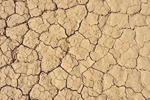 Algerian Desert Landscapes Drucke: Dried out clay surface of upper Ouksem crater, Menzaz, Tamanrasset Province, Algeria