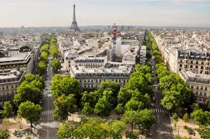 Famous Places In Paris Drucke: Eiffel Tower from Arc du Triomphe