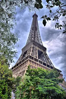 Eiffel Tower Photography Drucke: Eiffel Tower Behind Tree