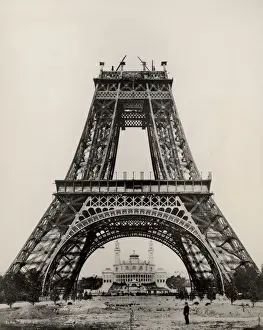 Paris Exposition 1889 Drucke: Eiffels Second Level