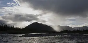 Dramatic Mountain Landscape Photo Drucke: Evening light, Wind River valley
