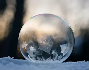 Cold Temperature Photography Drucke: Frozen bubble