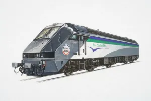Tunnel Drucke: Der Le-Shuttle-Zug, Frontansicht