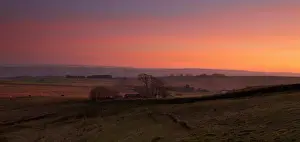 Northumberland Landscape Photography Drucke: Hadrians Wall at Sunset