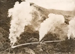 Vintage Train Image Drucke: Triple Header