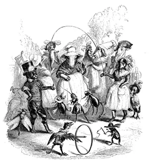 Vintage Inspired Illustrations Drucke: Humanized animals illustrations: Show