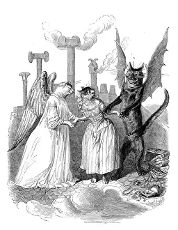 Bilder Datiert 4. Januar 2017: Zivilisierte Tiere Illustrationen : Engel und Teufel Katze
