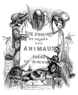 Grandville Influenced Artwork Drucke: Humanized animals illustrations: Banner