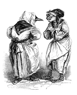 Whimsical Animal Drawings Drucke: Humanized animals illustrations: Bird and monkey