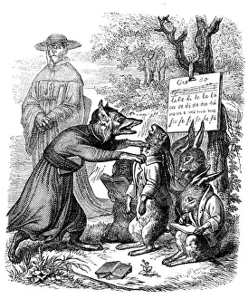 Fantasy Creature Illustrations Drucke: Humanized animals illustrations: Fox and hare