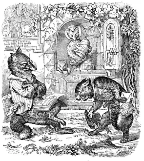 Hand Drawn Humanized Animals Drucke: Humanized animals illustrations: Foxes