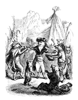 Grandville Influenced Artwork Drucke: Humanized animals illustrations: Foxes