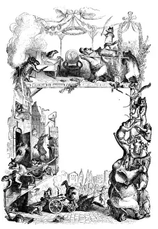 Fantasy Creature Illustrations Drucke: Humanized animals illustrations: Frame