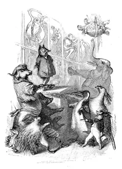 Vintage Inspired Illustrations Drucke: Humanized animals illustrations: Group