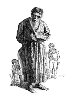 Grandville Style Art Drucke: Humanized animals illustrations: Monkey