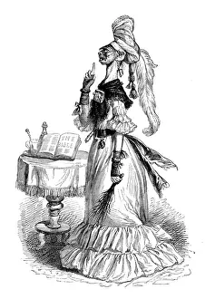 Vintage Inspired Illustrations Drucke: Humanized animals illustrations: Monkey lady