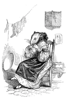 Grandville Influenced Artwork Drucke: Humanized animals illustrations: Mouse