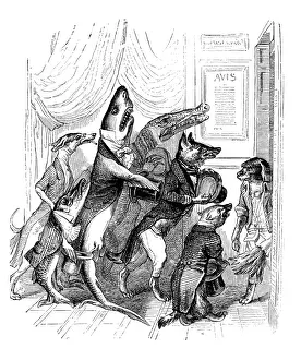 Fantasy Creature Illustrations Drucke: Humanized animals illustrations: Queue