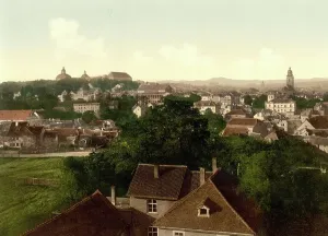 Abandoned Places In Germany Drucke: Gotha with the Inselberg, Thuringia, Germany, Historic, Photochrome print from the 1890s