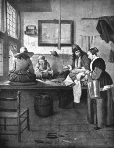 Bilder Datiert 3. Dezember 2021: Schneiderwerkstatt im Schneiderladen von 1880 Frankreich historisch digitale Nachbildung eines Original-19