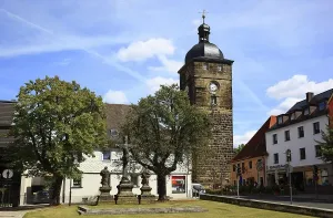 European Cultural Monuments Drucke: Upper Gate, Kronach Gate Tower, in Lichtenfels, Upper Franconia, Bavaria, Germany