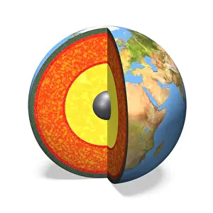 Bilder Datiert 22. Juli 2011: Innere Struktur der Erde, 3D-Illustration